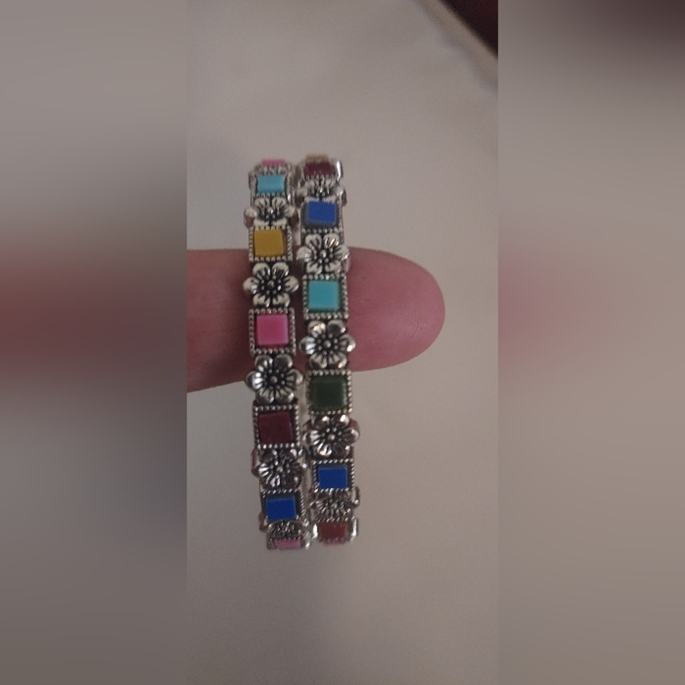 Silver indian pakistani bangles